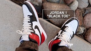 (Gifted) Jordan 1 Black Toe Review On foot