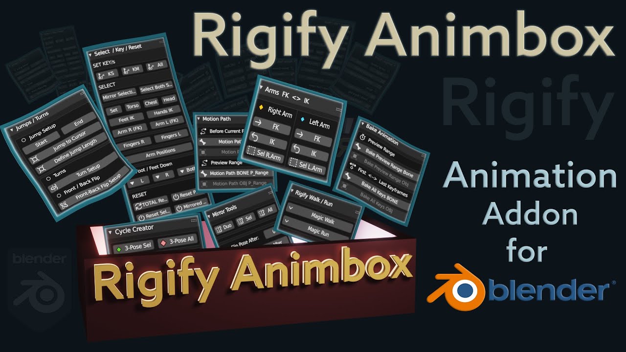 Blender rigify. Blender rigify face. lenofx animation toolkit.