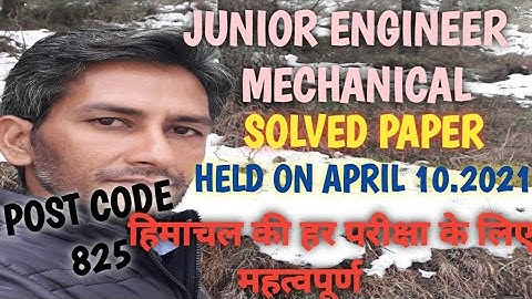 JE MECHANICAL SOLVED PAPER,JE MECHANICAL ANSWER KEY,Junior engineer MECHANICAL SOLVED PAPER@hpexam5527