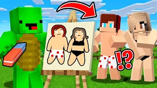 Mikey Use DRAWING MOD for PRANK on JJ and GIRL Pants in Minecraft!  Maizen