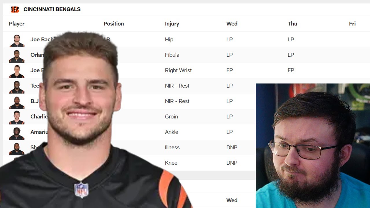 BENGALS FAN REACTS TO THE 2ND BENGALS INJURY REPORT OF THE WEEK!! LOGAN ...
