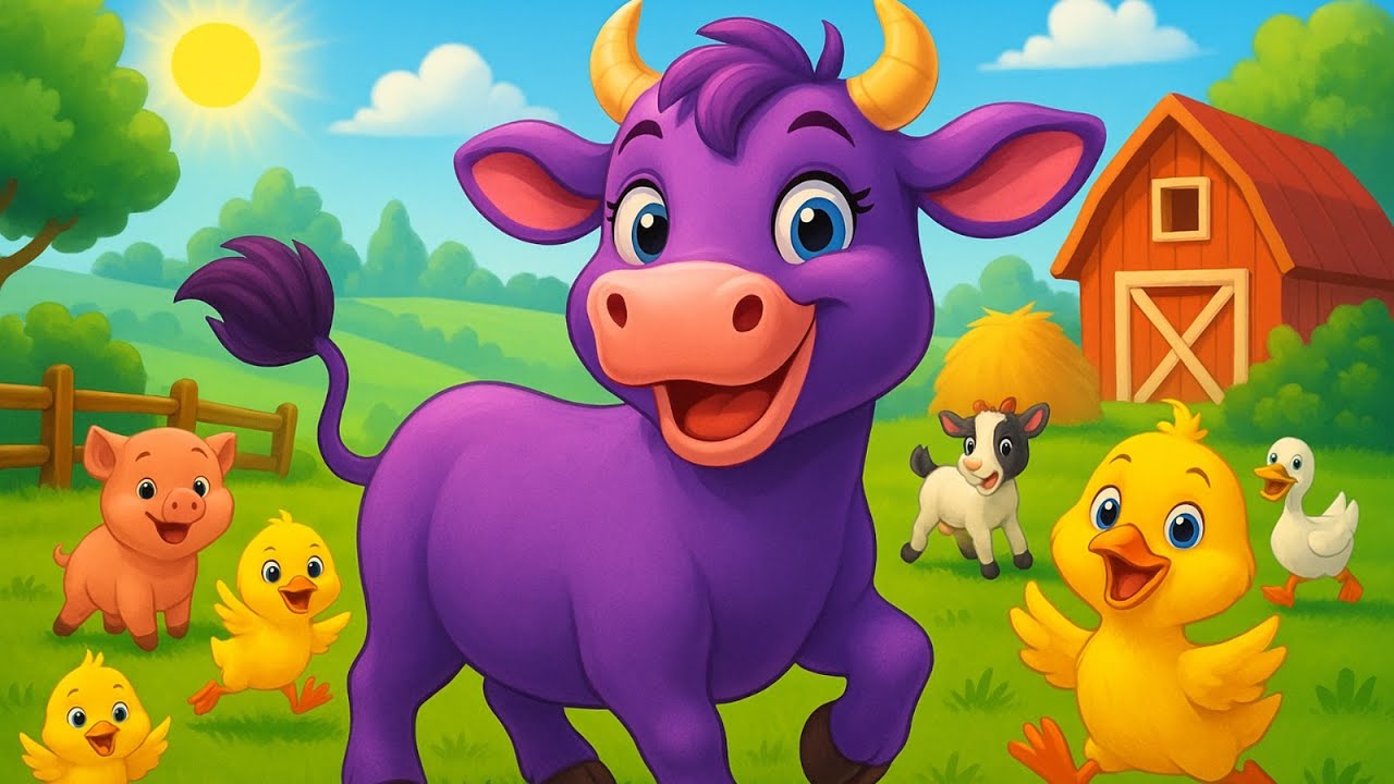La Vaca Morada 🐮🎵 Canciones Infantiles Alegres y Educativas para Niños