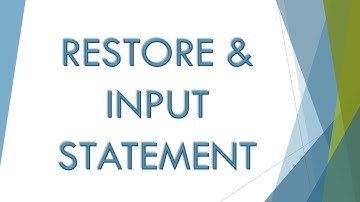 RESTORE STATEMENT, INPUT STATEMENT, BASIC STATEMENTS | Computer 10th Matric Urdu | ES