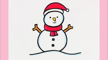 How to Draw a Snowman Step by Step| Snowman Drawing