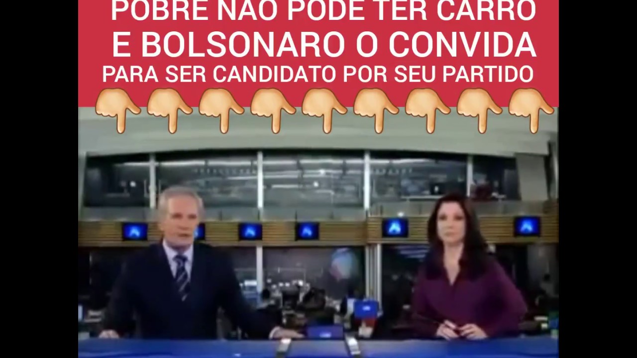 Comentarista diz que pobre não pode ter carro é convidado por Bolsonaro a ser candidato!