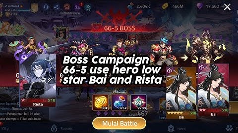 Boss Campaign 66-5 use hero low star Bai and Rista ll Mobile legends adventure ll QodriZ1