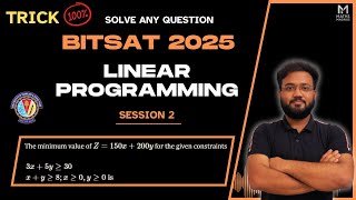 BITSAT 2025: Solve LINEAR PROGRAMMING Questions in SECONDS | Trick to Find Max and Min Value | LPP