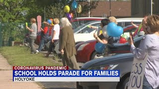 Holyoke school holds 'reverse parade' for students and families