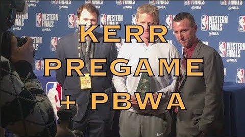 Entire STEVE KERR interview + PBWA award presentation, pregame from Oracle Arena, 2018 WCF G4
