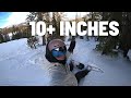 10+ inches of NEW SNOW at Mammoth Mountain | SOLO Snowboarding at Mammoth