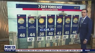 Lowland showers, mountain snow to wrap up Friday morning | FOX 13 Seattle