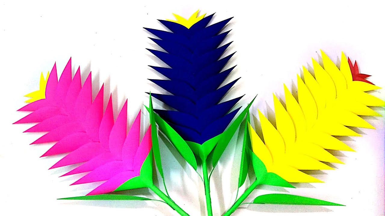 New paper crafts Kagaj ke sundar phool SRS chitrakari Easy paper