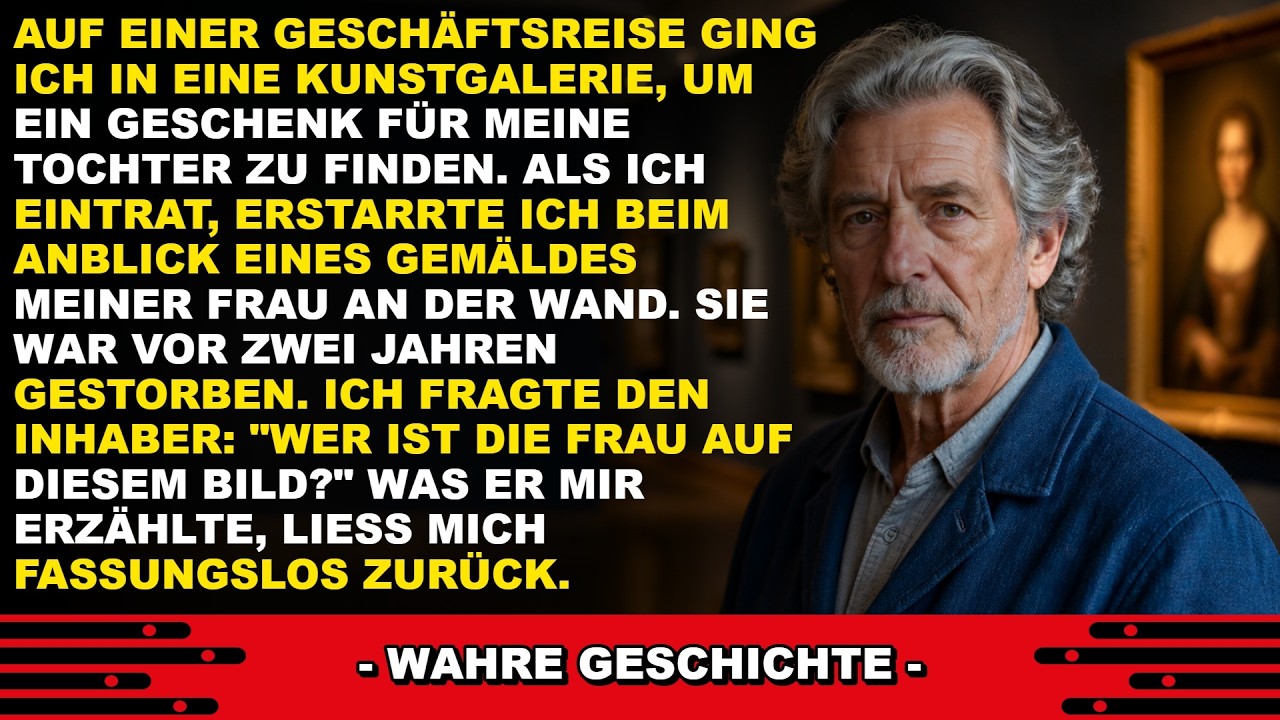 Ich erkannte meine tote Frau auf einem Gemälde in einer Galerie, in die ich nur wegen eines Zufalls gegangen war. Der Künstler sagte mir, sie sei jahrelang heimlich hierher gekommen und habe seine...