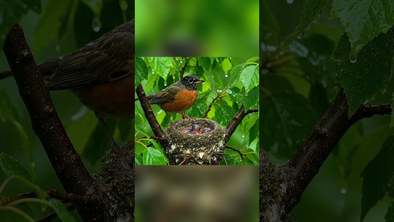 Ultra-Realistic 4K HDR | Birds Protect Babies – Rainy Nest Story