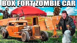 BOX FORT ZOMBIE CAR SURVIVAL CHALLENGE!!   The Walking Dead Box Fort!