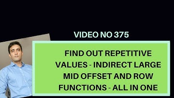 Learn MS Excel - Video 375- Arrays - Case study - Indirect address Offset row