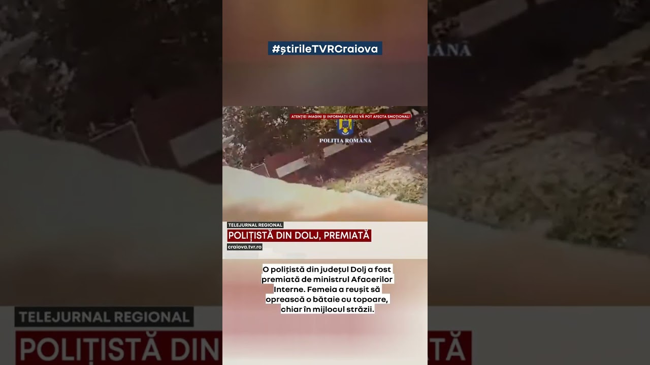 O polițistă din județul Dolj a fost premiată pentru ca a reușit să oprească o bătaie cu topoare.