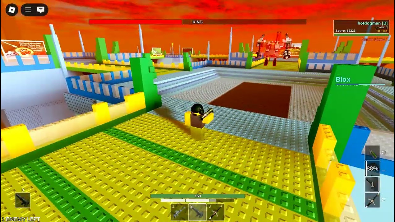 the hotdogman kills king!!! (solo)