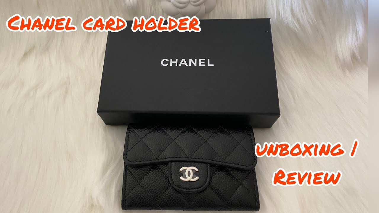 UNBOXING CHANEL FLAP CARDHOLDER, REVIEW, SILVER HARDWARE