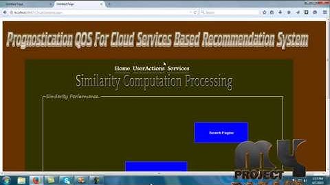 Final Year Projects 2015 | QoS Ranking Prediction for Cloud Services