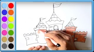 How to draw and paint a castle