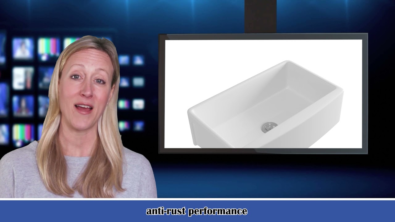 Farmhouse Apron Single Kitchen Vessel In White Ceramic Sink