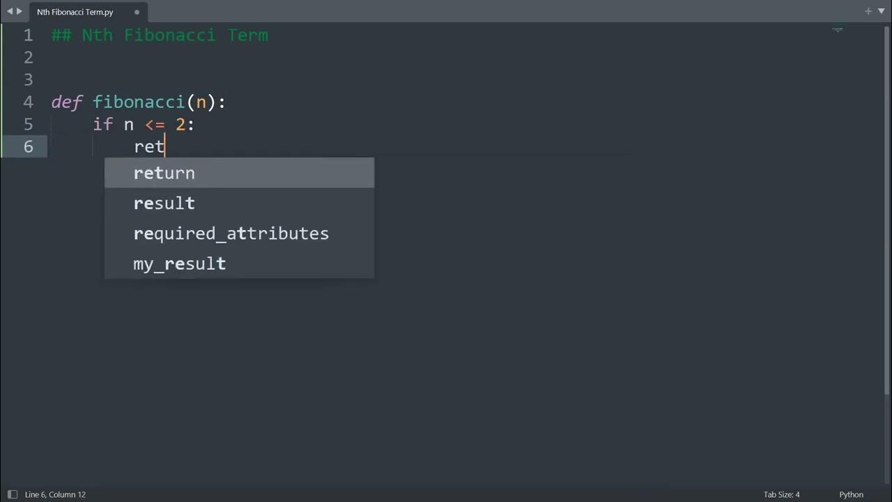 Nth fibonacci term in Python | Python Examples | Python Coding Tutorial ...