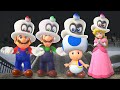 Super Mario VS Luigi VS Blue Toad VS Peach Odyssey (All Super Mario 3D World Characters Comparison)
