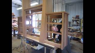 Solid khaya and sapele wood custom entertainment center, in progress. Check back for updates. At True Wood Design I