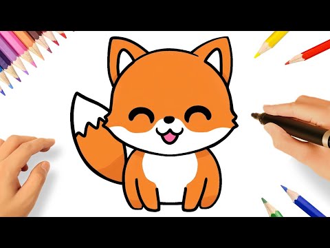 Como desenhar uma Raposa fofa Kawaii ❤ Desenhos Kawaii - Desenhos para  Desenhar 