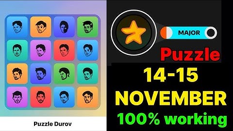 Major Puzzle Durov Today 14 November | Major Combo Card | Major Puzzle Game Today |