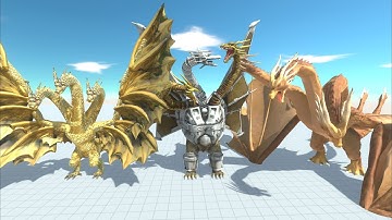 Team Mecha King Ghidorah VS Team ModTT Evolved Godzilla