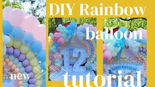 DIY Balloon Rainbow🌈 Backdrop tutorial #decorate #idea #rainbow