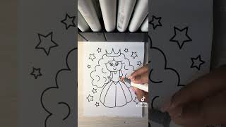 coloring a princess in a sparkly pink gown satisfying marker art