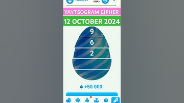 12 October Yaytsogram Cipher Code Today | Today Yaytsogram Daliy Cipher Code |