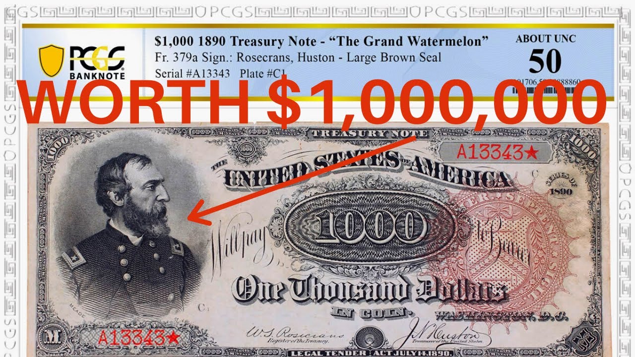 1 000 Grand Watermelon Treasury Note Worth 1 MILLION Graded UNC 50 1 000 Grand Watermelon Treasury Note Worth 1 MILLION Graded UNC 50