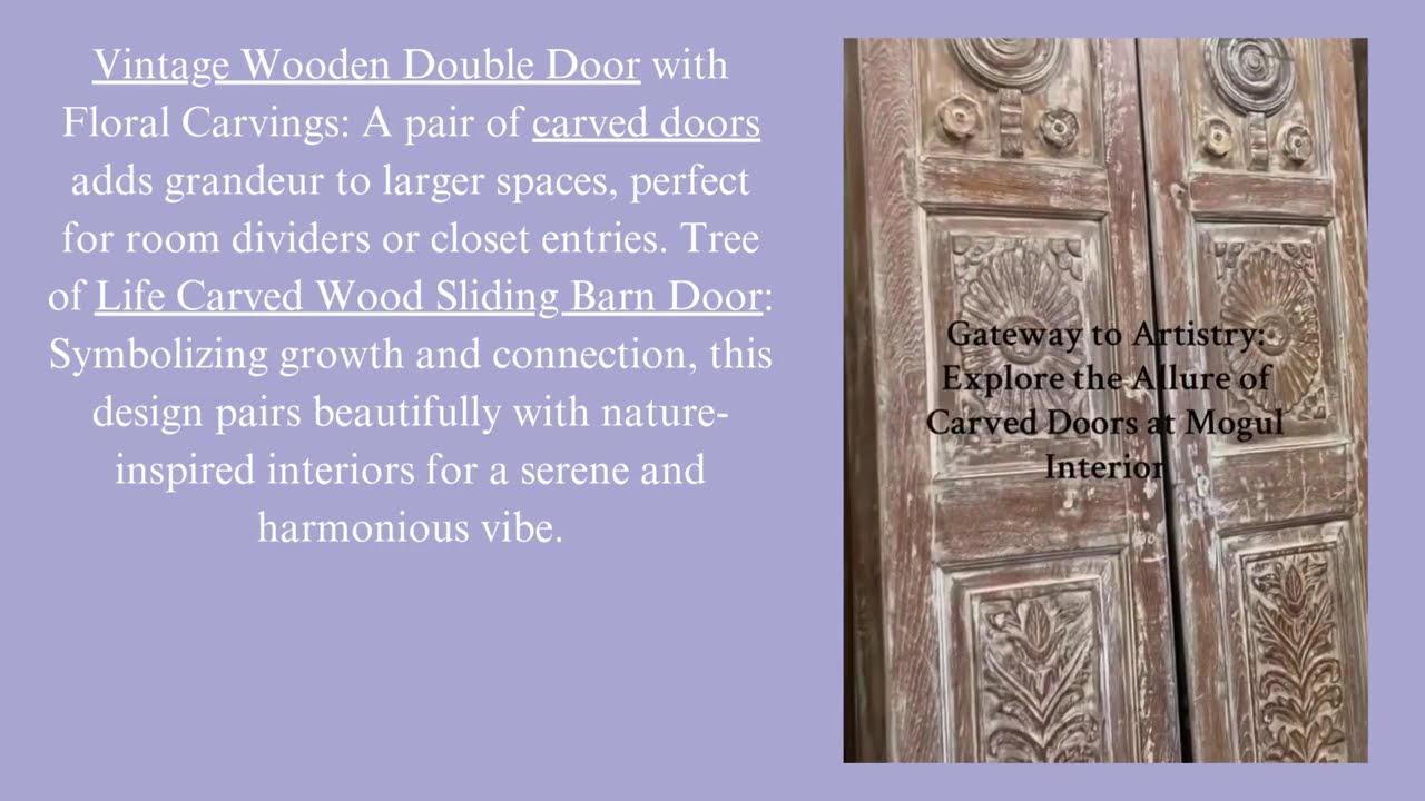 Mogul Interior Farmhouse carved barndoors 