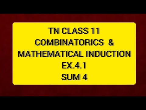 TN CLASS 11 MATHS COMBINATORICS &MATHEMATICAL INDUCTION EX 4.1 SUM 4
