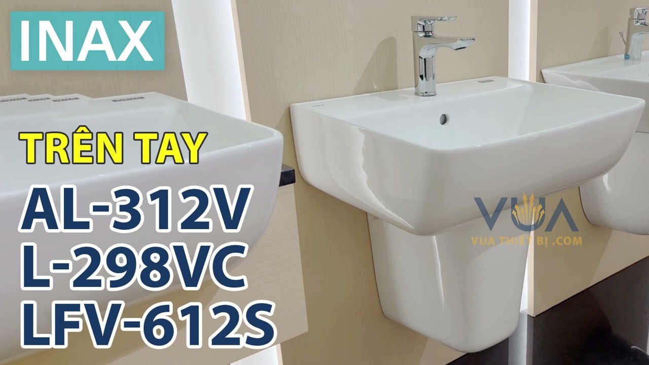 Chậu rửa mặt INAX AL-312V L-298VC treo tường & Vòi lavabo LFV-612S ...
