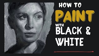Step-by-Step Black and White Oil Portrait | Drawing, Values & Blocking In