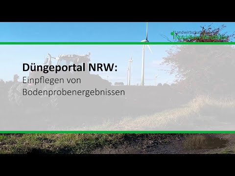 Düngeportal NRW: Einpflegen von Bodenprobenergebnissen