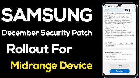 Samsung Released December Security Patch Update For Midrange Device - A12 A50 A51 A52 A52S A71 M21