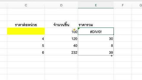 แก้ไข Excel ERROR #DIV/0!