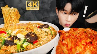 COOKING ASMR | Big Kimchi ! with Korean spicy ramen mukbang | no talking eating sounds