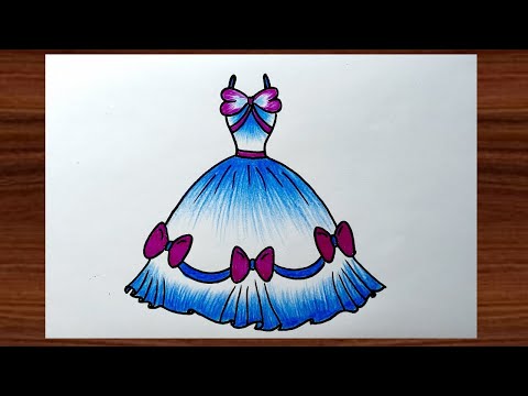 New Stylish Dress Drawing || Beautiful Barbie Girl Frock rawing || Pencil  Drawing Frock... - YouTube