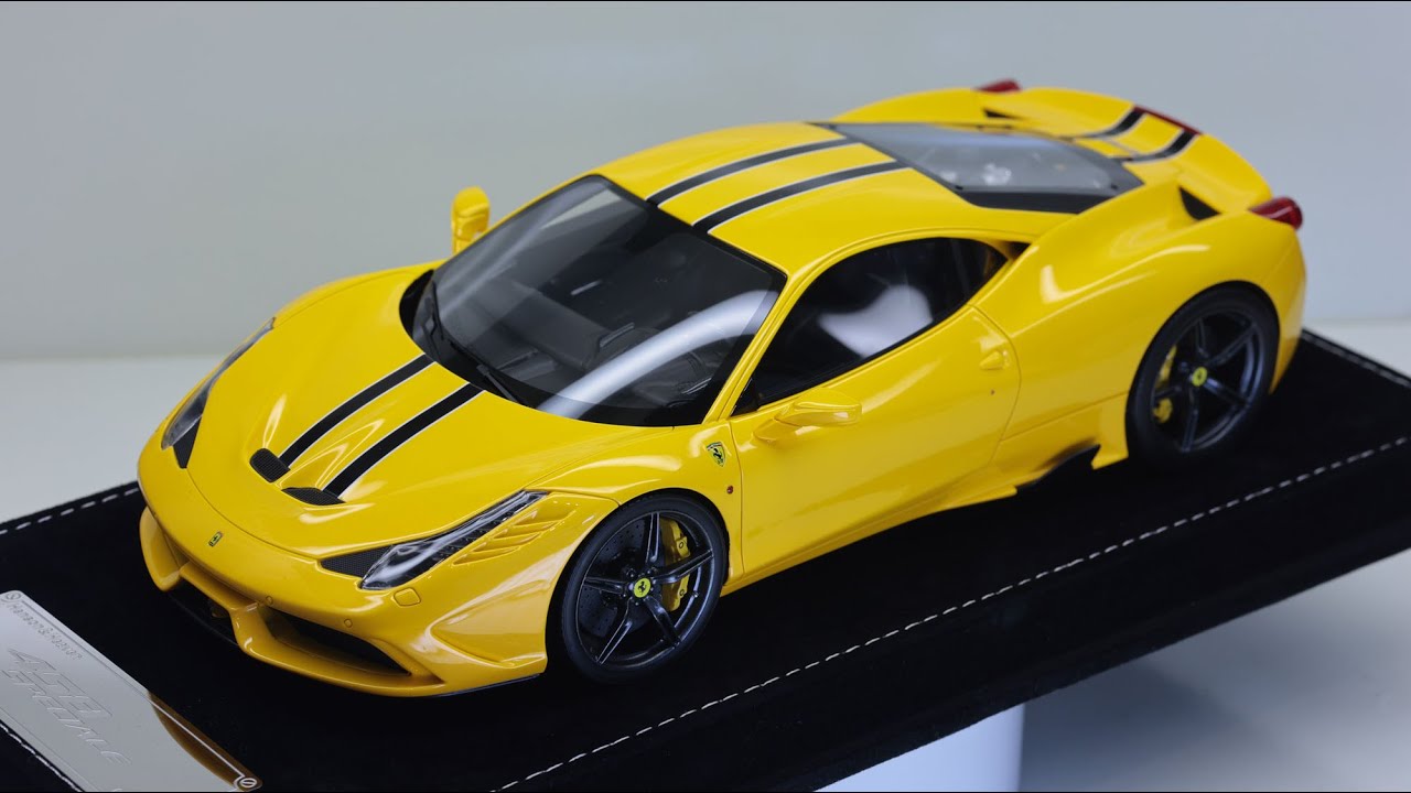1/18 Henson & Heavens Ferrari 458 Speciale Giallo Tristrato - YouTube
