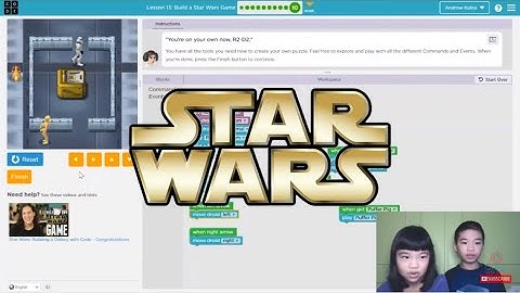 How to Code STAR WARS in Code.org: Course E Lesson 13: Build a Star Wars Game Puzzle 8-10