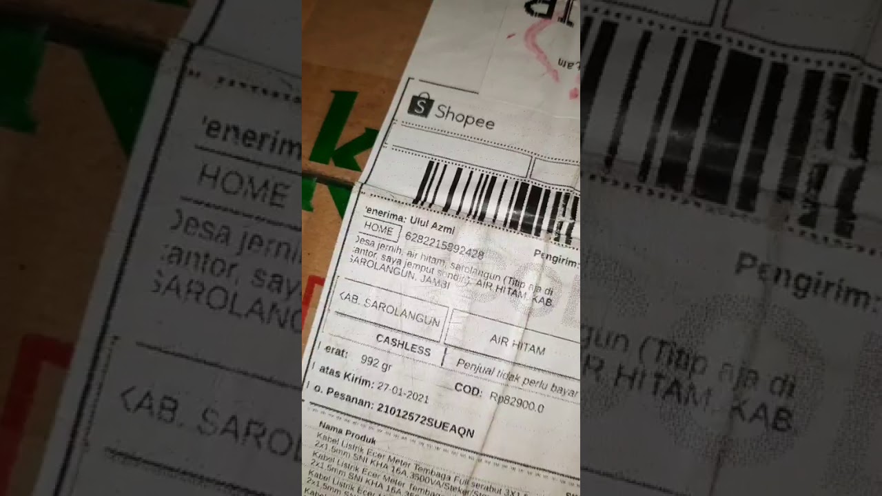Unboxing Pengembalian Cod Shopee Express Standard Youtube