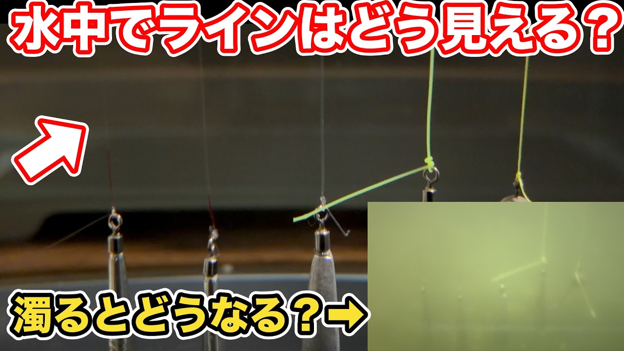 水中でラインはどう見えるのか？色々なラインで実験してみた！