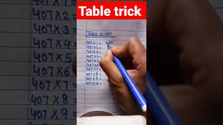 407tabletrick | youtube | youtubeshorts | maths | shorts